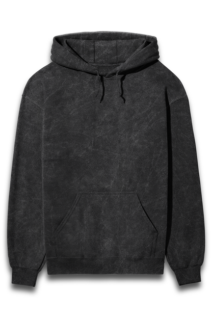 Black Acid Wash Hooded Sweatshirt