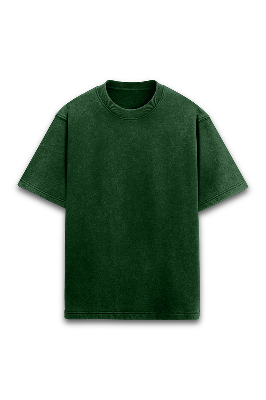 Deep Green Acid Wash Oversized T-shirt