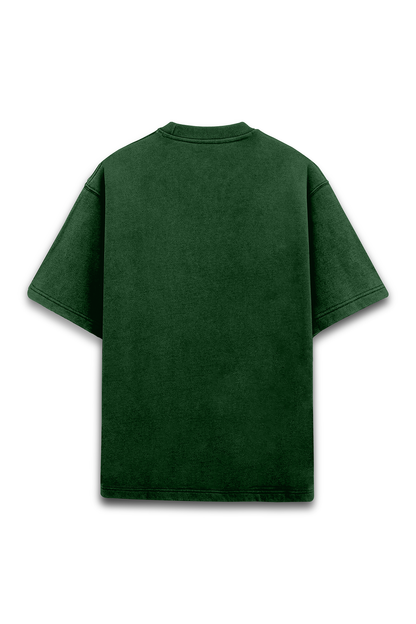 Olive Green Acid Wash Oversized T-shirt