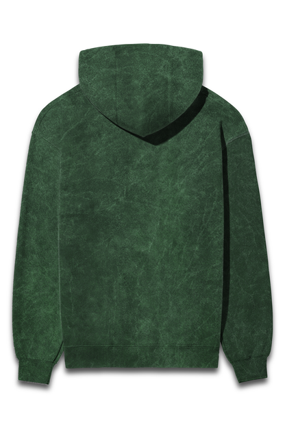 Green Acid Wash Hooded Sweatshirt